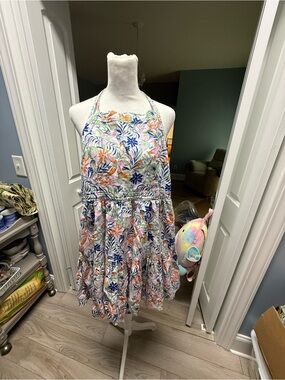 Polo by Ralph Lauren Girls Halter Floral Tiered Dress with Multicolor Print